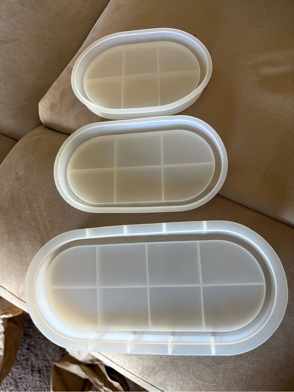 Set of 3 Oval Silicone Tray Molds